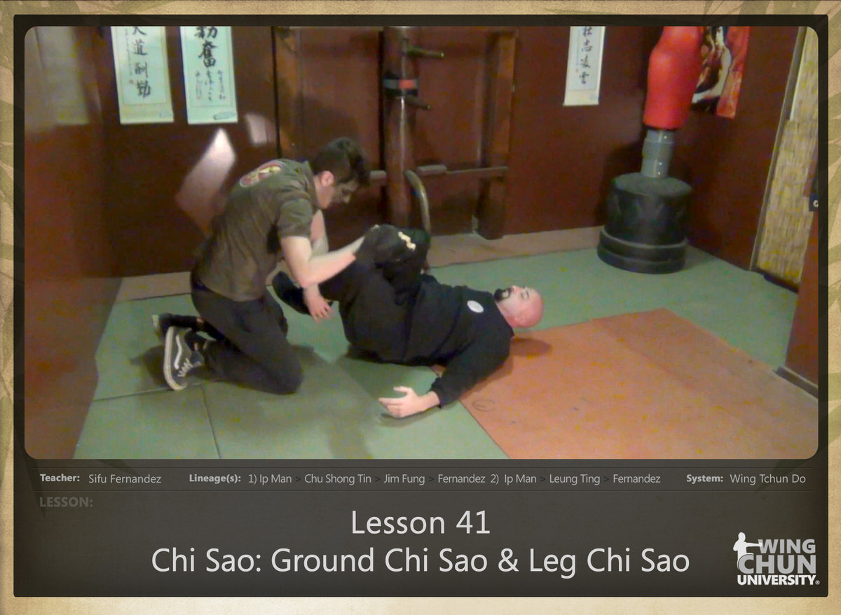 Sifu Fernandez - WingTchunDo - Lesson 41 - Chi Sao - Ground Chi Sao and Leg Chi Sao