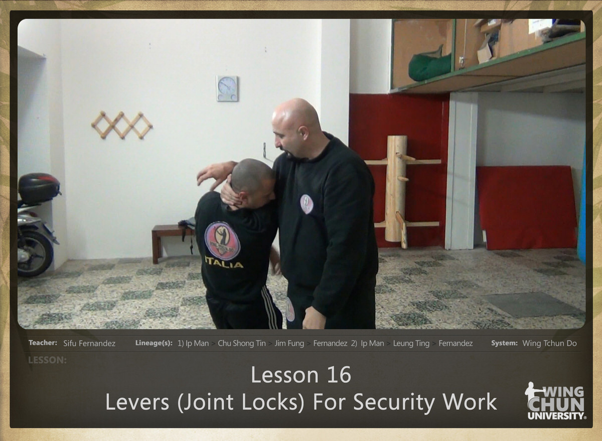 Sifu Fernandez - WingTchunDo - Lesson 16 - Levers (Joint Locks) For Security Work