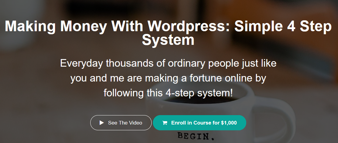 Alun Hill - Making Money With WordPress: Simple 4 Step System