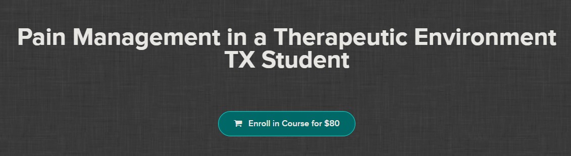 Ariana Vincent - Pain Management in a Therapeutic Environment TX Student