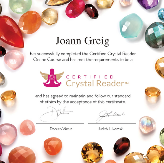 Judith Lukomski, Doreen Virtue - Certified Crystal Reader