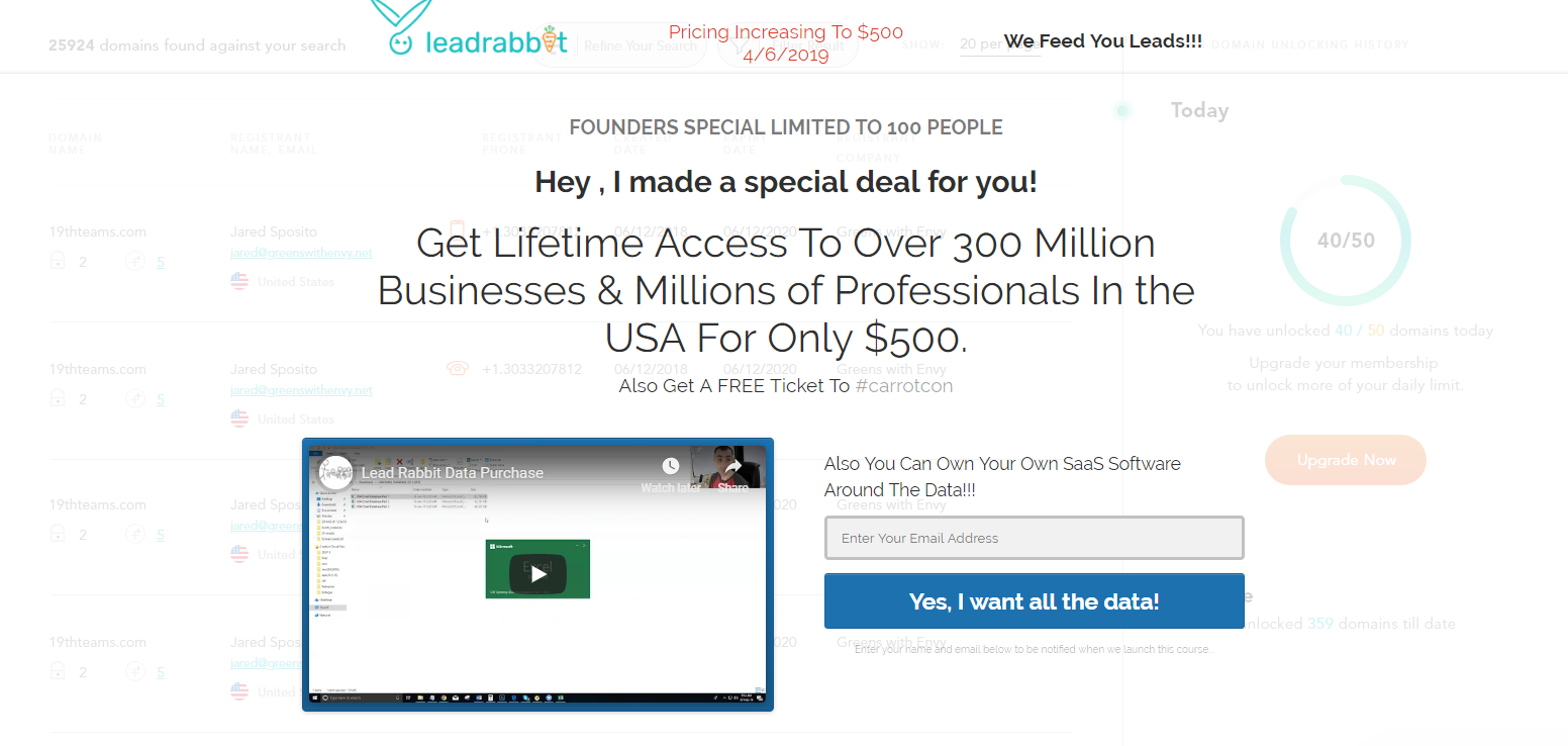 LEADRABBIT.IO - US Business - Shopify and ClickFunnel Data
